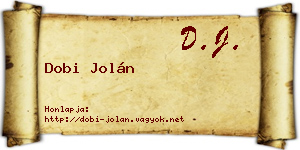 Dobi Jolán névjegykártya